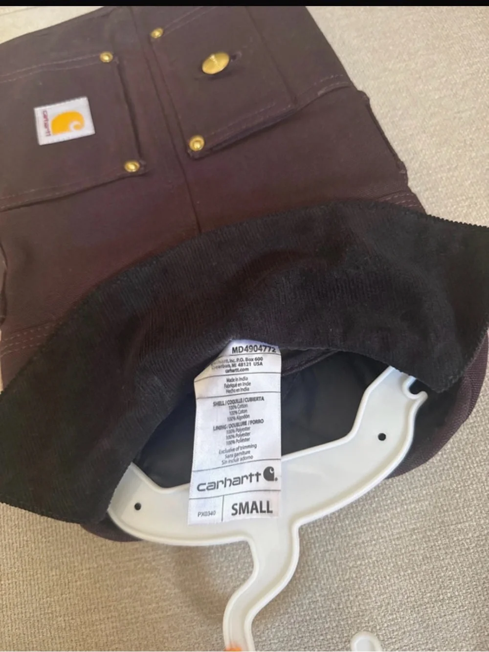 Carhartt Brown Dog Vest with Black Collar